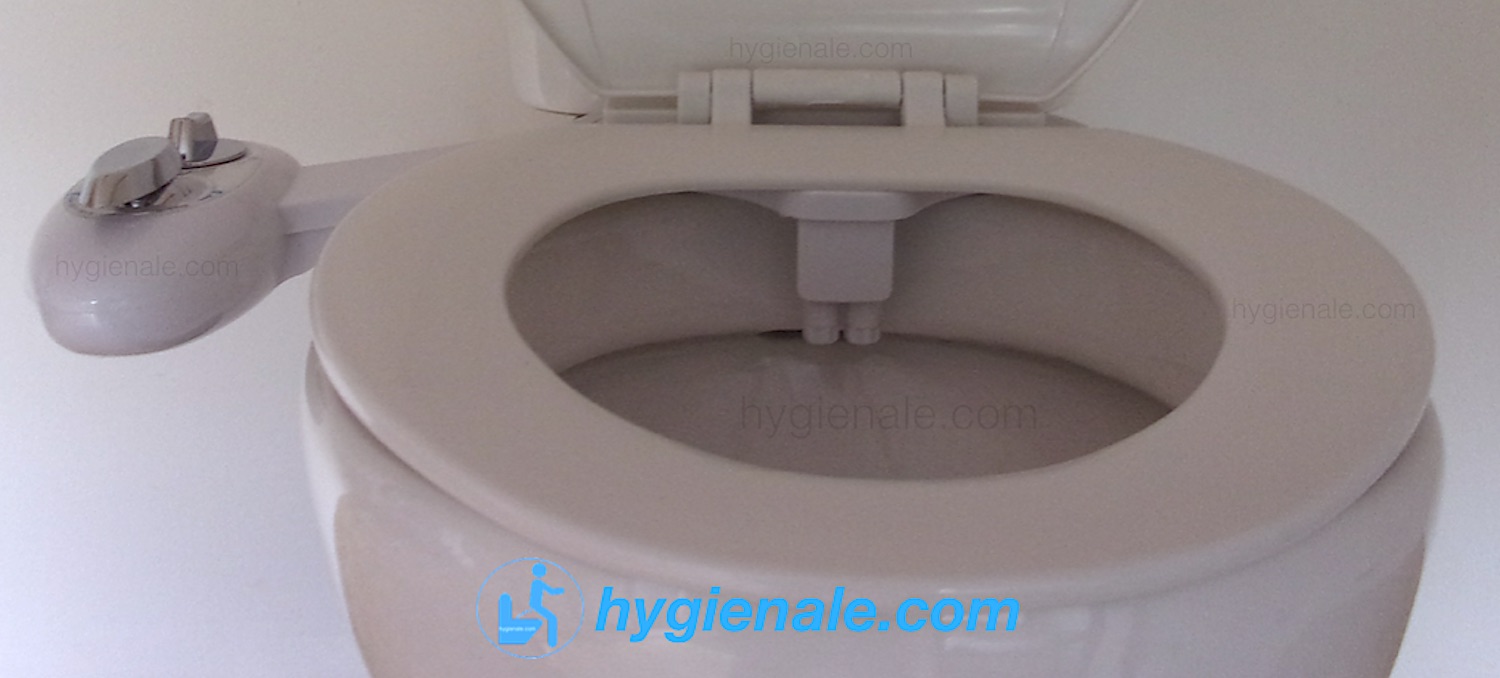 Photo représentant une toilette japonaise lavante après l'achat dans la boutique de vente en ligne Hygiènale et l'installation d'un kit Sanya