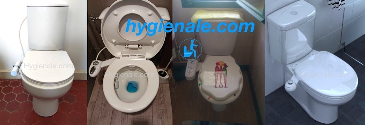 des photos de wc japonais avec kits douchettes installés envoyés par la cliente pour les avis clients