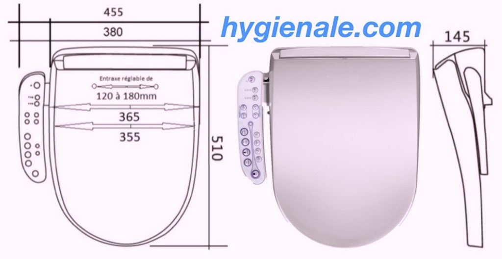 Dimensions de l'abattant électronique japonais pour une bonne installation sur une cuvette de toilette