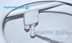 La douchette du wc japonais Hygiènale délivre un jet d'eau hygiénique