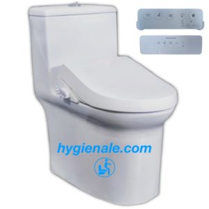 Photo de l'abattant wc japonais avec sa télécommande biface